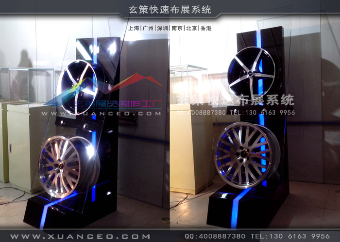 PDW輪轂展示櫃製作測試燈光效果 PDW輪轂展示櫃製作測試燈光效果